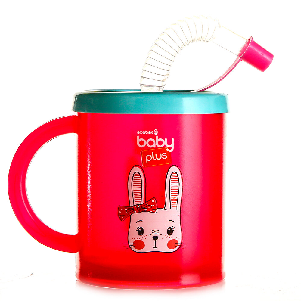 Desenli Pipetli Bardak 210 ml Pembe