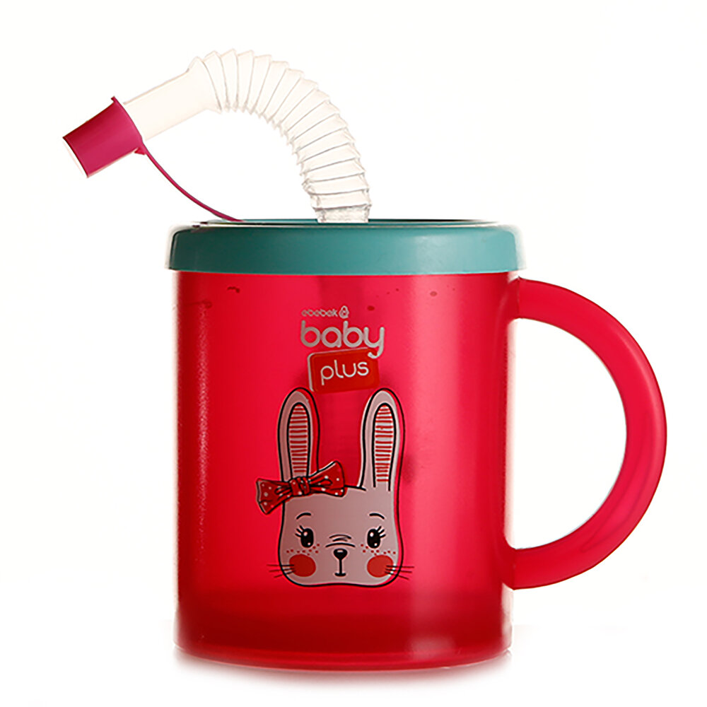 Desenli Pipetli Bardak 210 ml Pembe