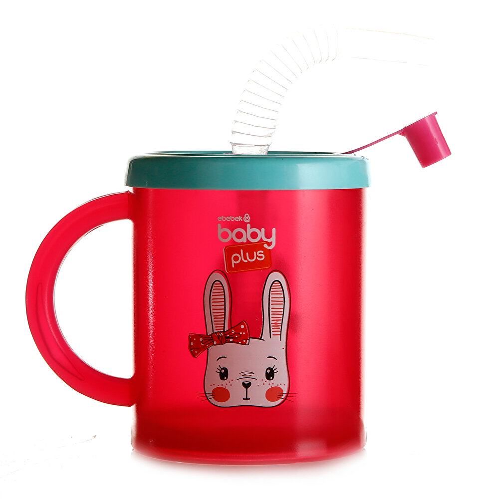 Desenli Pipetli Bardak 210 ml Pembe