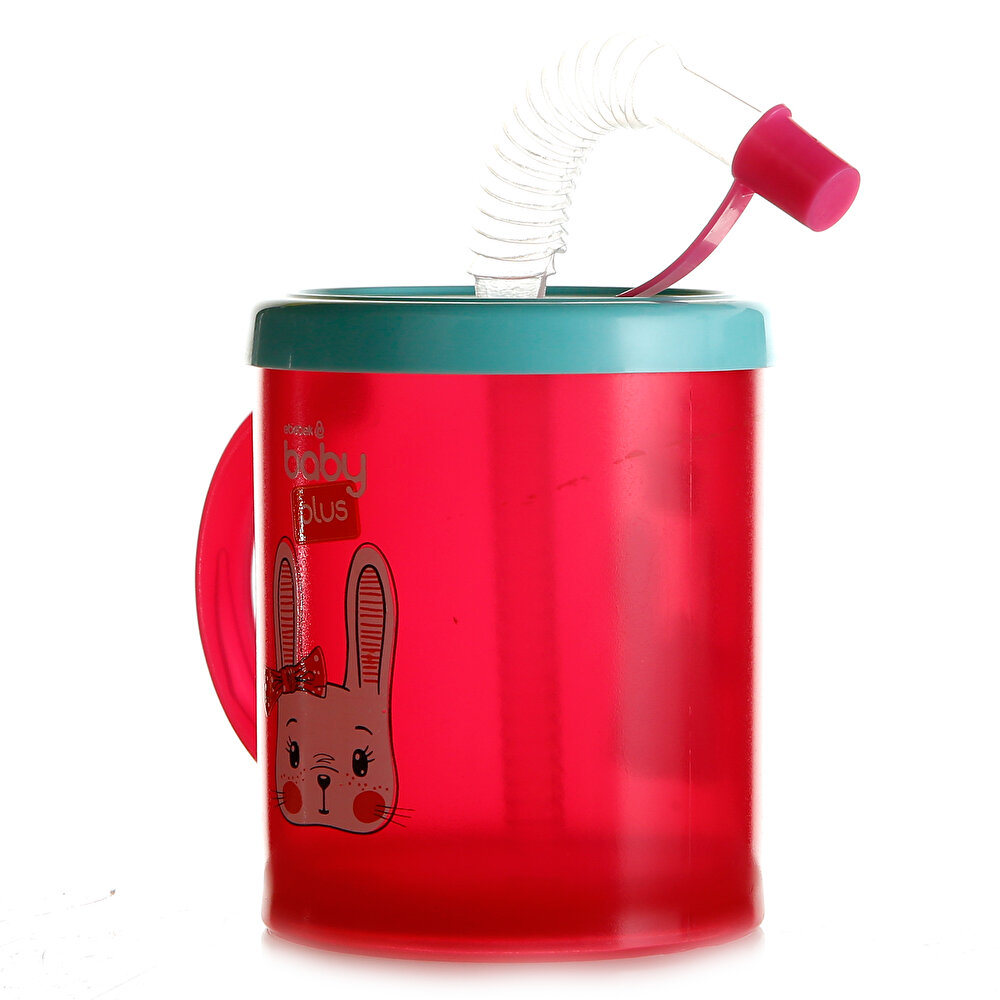 Desenli Pipetli Bardak 210 ml Pembe