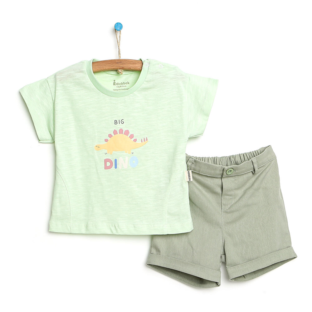 Dino Party Tshirt-Şort Takım Erkek Bebek