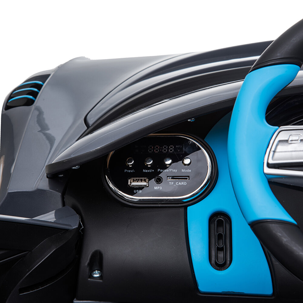 baby toys Bugatti Divo 12 V Akülü Araba Uzaktan Kumandalı 4*2 Gri