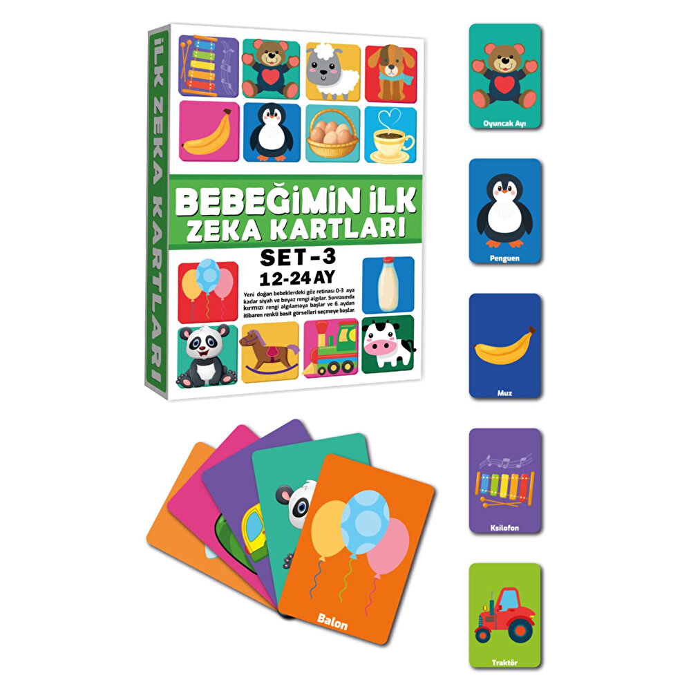Eğitici Kartlar 12-24 Ay Erken Eğitim Zeka Kartı