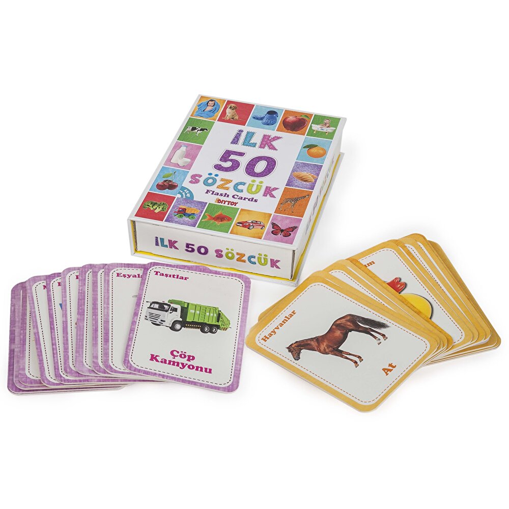Dıy Toy İlk 50 Sözcük Bebek Eğitici Oyuncak Flash Cards