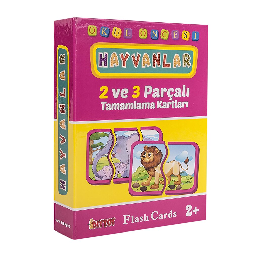 Dıy Toy Okul Öncesi Hayvanlar 2 ve 3 Parçalı Tamamlama Kartları