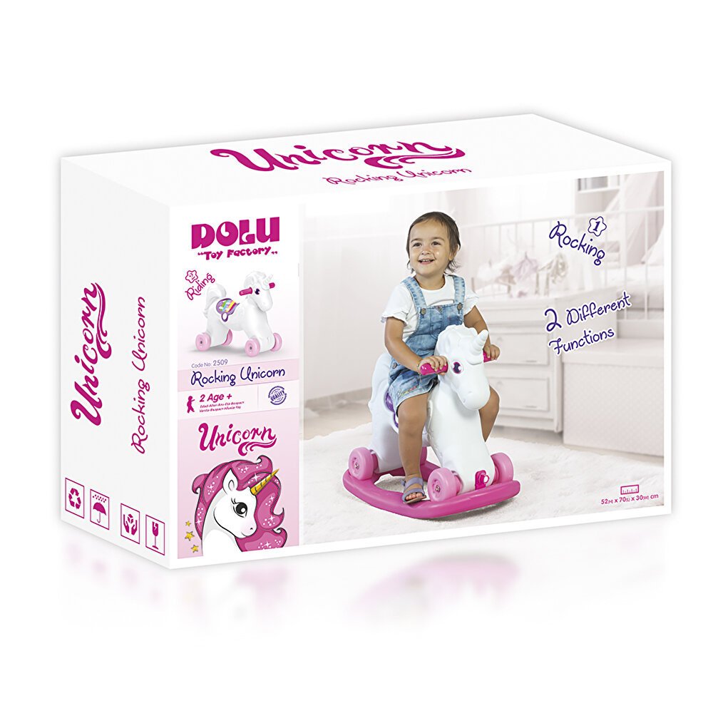 Oyuncak Unicorn Sallanan Tekerlekli At