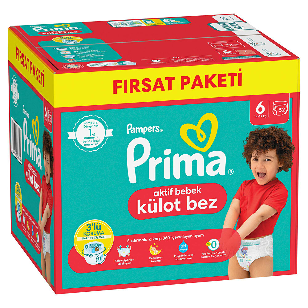 Külot Bebek Bezi Fırsat Paketi XL 6 Beden 15 kg+ 52 Adet