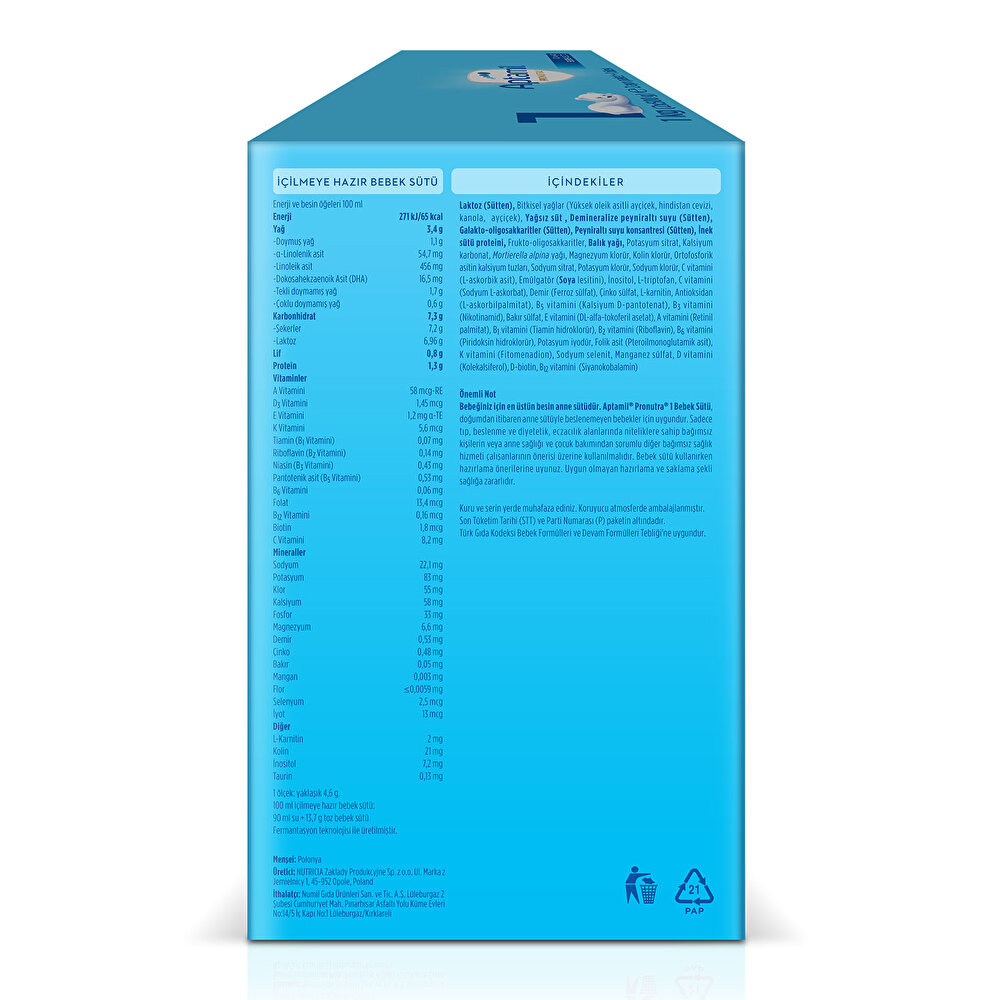 1 Bebek Sütü 1000 gr 0-6 Ay