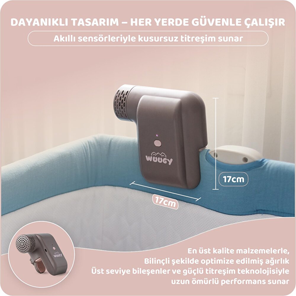 Bebek Uyku Asistanı – Taşınabilir, Titreşimli, Melodili, Beyaz Gürültülü, Hava Filtreli Uyku Yardımcısı