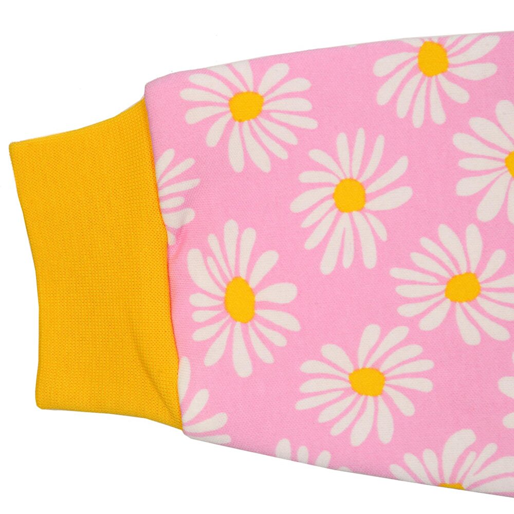 Kız Papatya Desen Uyku Tulumu Fermuarlı 1TOG Bisiklet Yaka Ribanalı Paça Uzun Kol