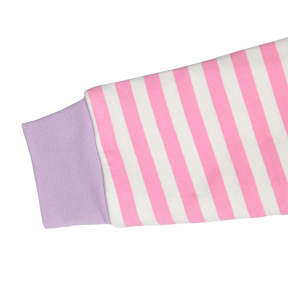 Kız Çizgi Desen Uyku Tulumu Fermuarlı 1TOG Bisiklet Yaka Ribanalı Paça Uzun Kol