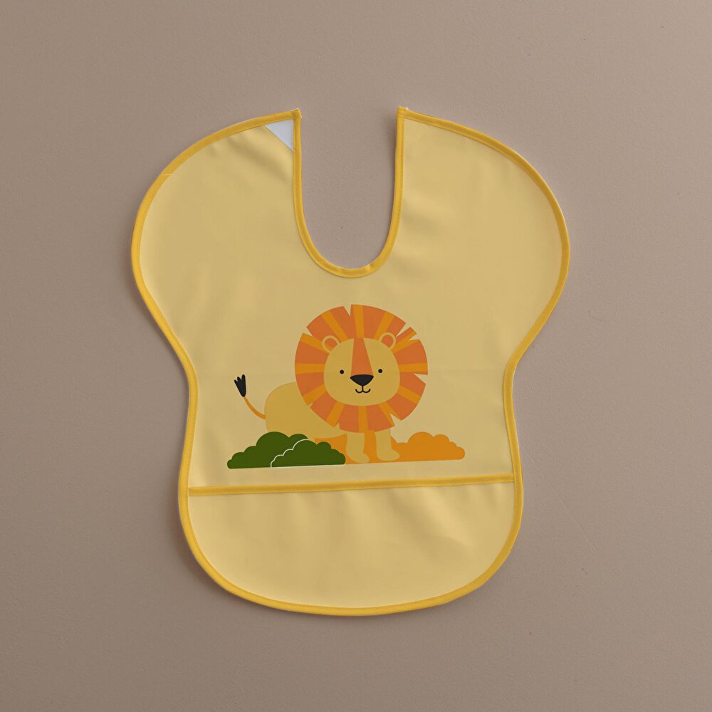 Sıvı Geçirmez Yarım Kollu Mama Önlüğü Aslan Desen