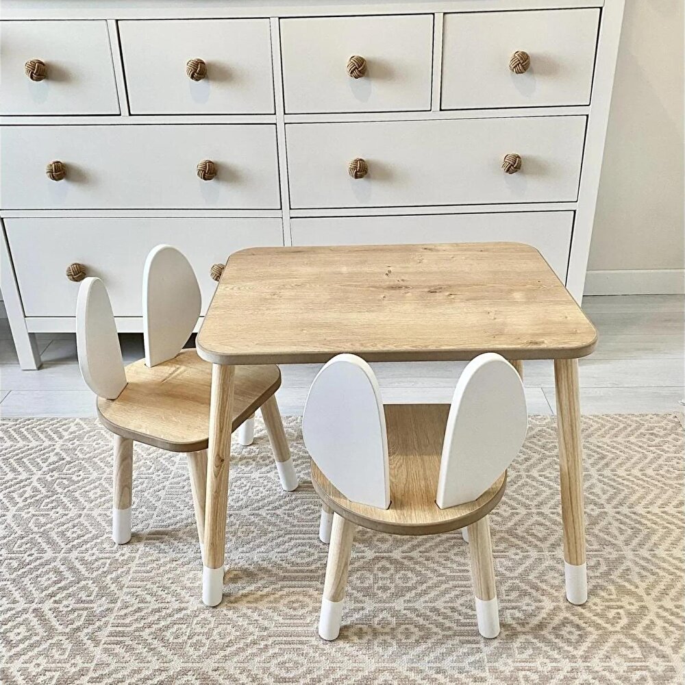  The Bunny Çocuk Masası ve 2 Sandalye