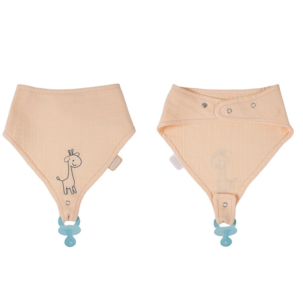 Emzik Askılı Müslin Önlük - Somon