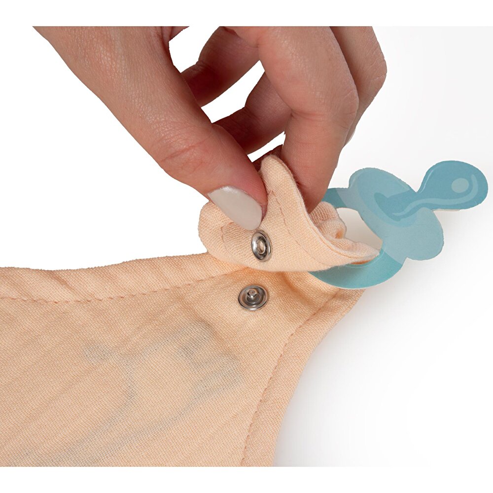 Emzik Askılı Müslin Önlük - Somon