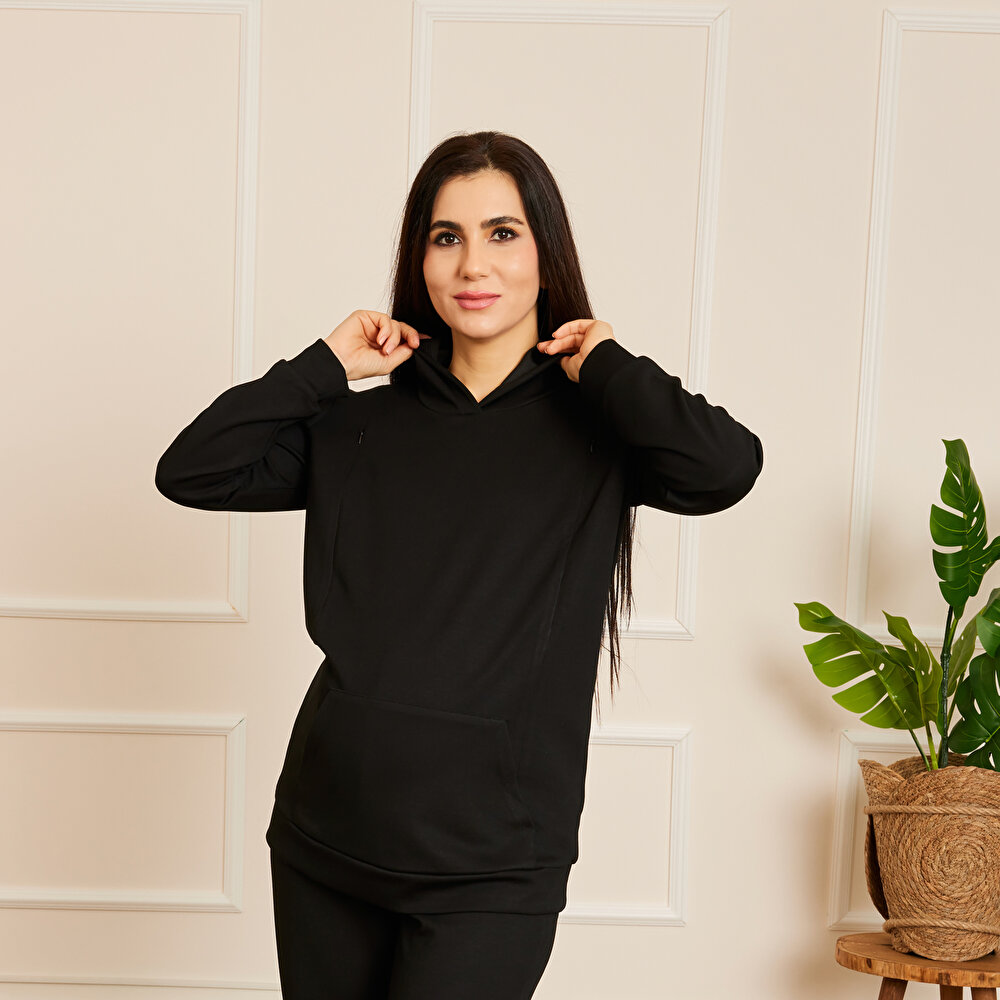 Emzirme Özellikli Hamile Sweatshirt Anne Giyim