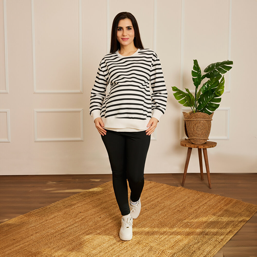 Emzirme Özellikli Hamile Sweatshirt Anne Giyim