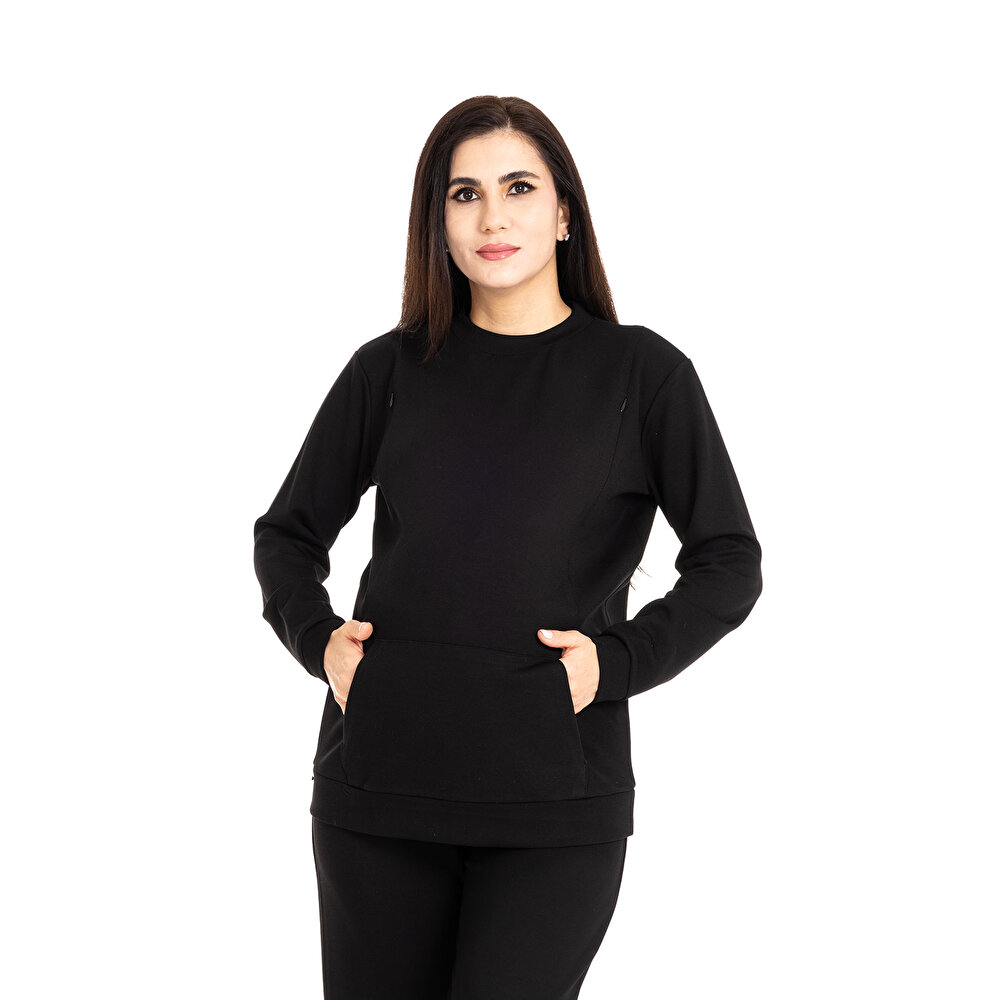 Emzirme Özellikli Hamile Sweatshirt Anne Giyim