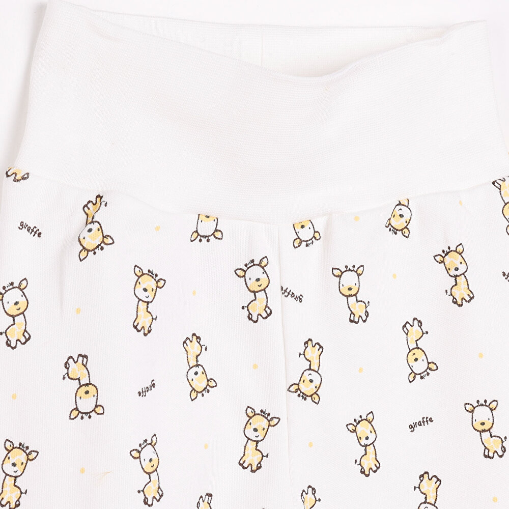 Yenidoğan Geniş Bel Zürafa Desenli 2li Patikli Alt Erkek Bebek