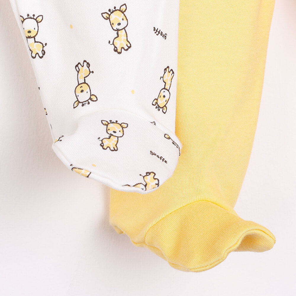 Yenidoğan Geniş Bel Zürafa Desenli 2li Patikli Alt Erkek Bebek