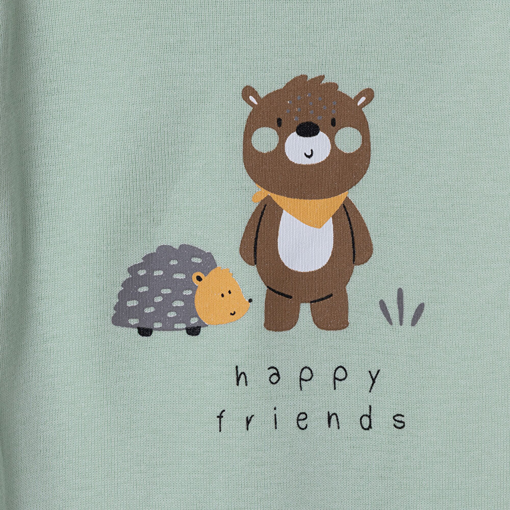 Erkek Bebek 2li Uzun Kol Body Çıtçıtlı Yaka Ribana Paça Uzun Kol