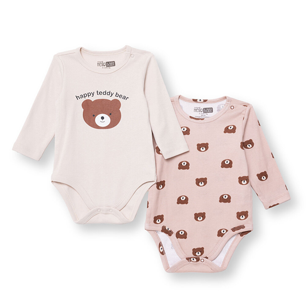 Erkek Bebek 2li Uzun Kol Body Çıtçıtlı Yaka