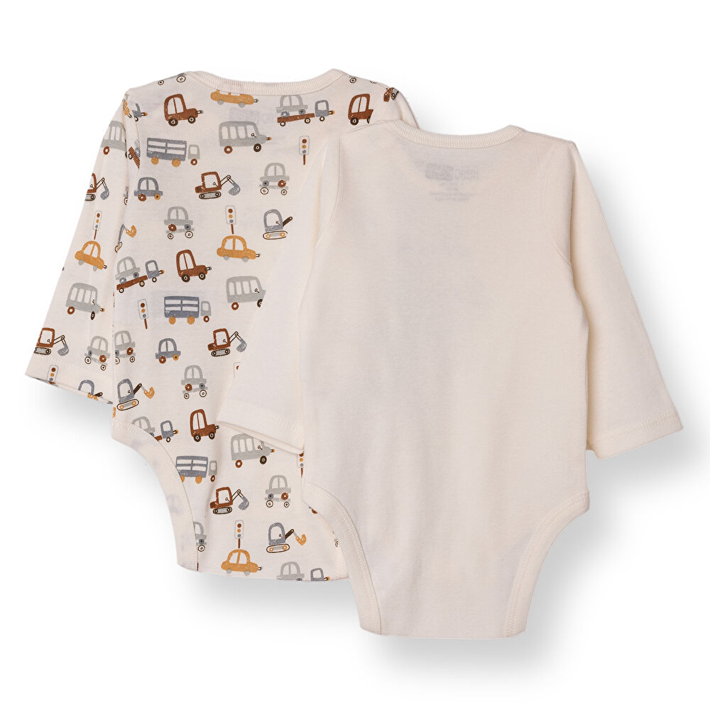 Erkek Bebek 2li Uzun Kol Body Ribana Çıtçıtlı Yaka Uzun Kol