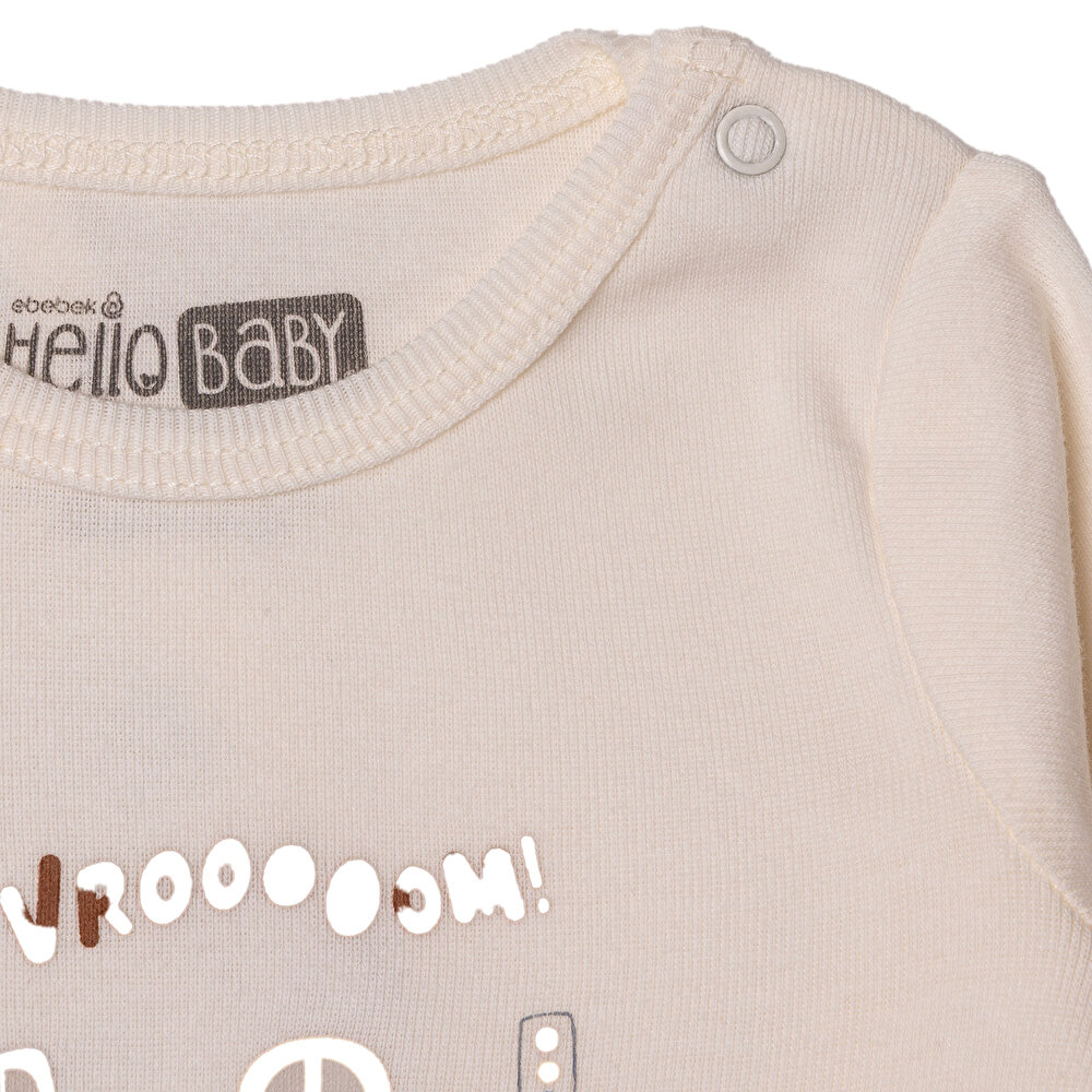 Erkek Bebek 2li Uzun Kol Body Ribana Çıtçıtlı Yaka Uzun Kol