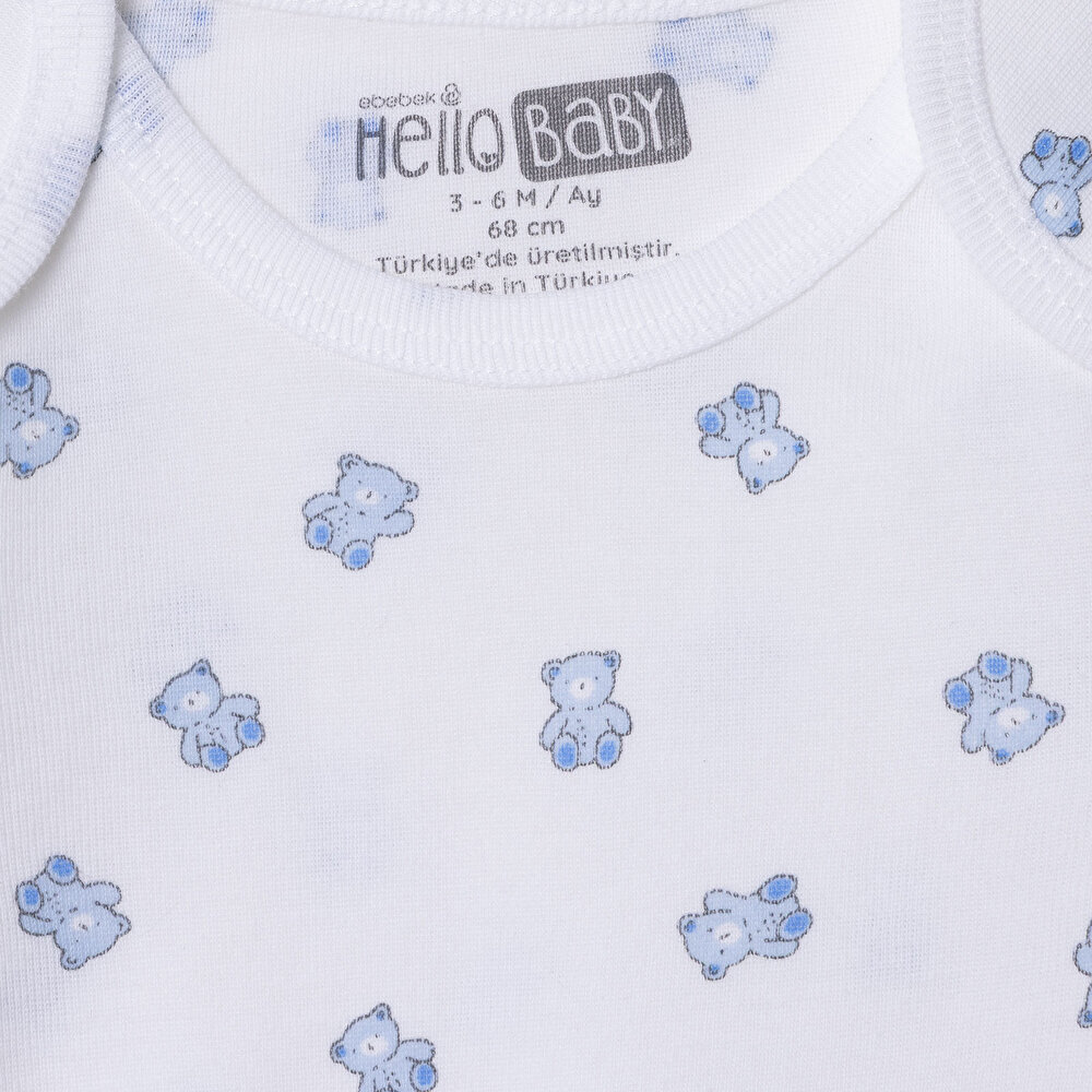 Erkek Bebek 2li Uzun Kol Body Zarf Yaka Uzun Kol Ribana Paça