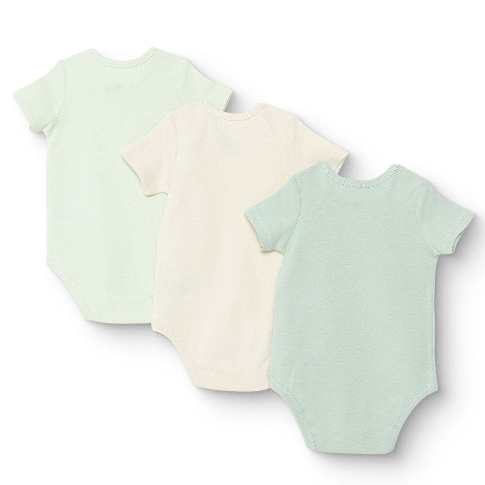Erkek Bebek 3lü Atlet Body Bisiklet Yaka Kısa Kol