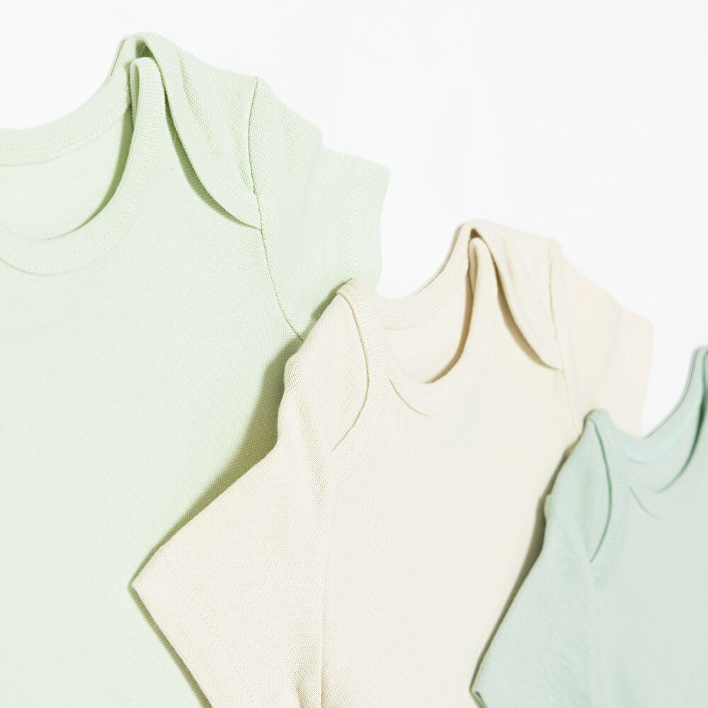 Erkek Bebek 3lü Atlet Body Bisiklet Yaka Kısa Kol