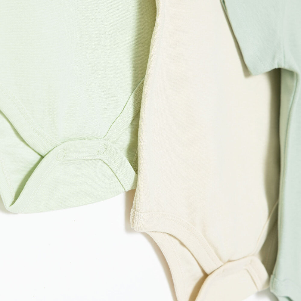 Erkek Bebek 3lü Atlet Body Bisiklet Yaka Kısa Kol