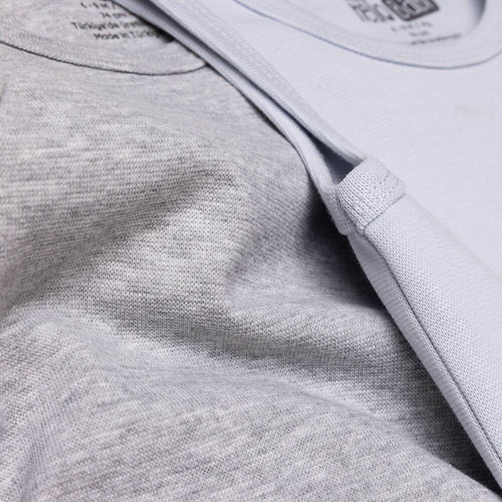 Erkek Bebek 3lü Atlet Body Ribana Bisiklet Yaka Atlet Kol