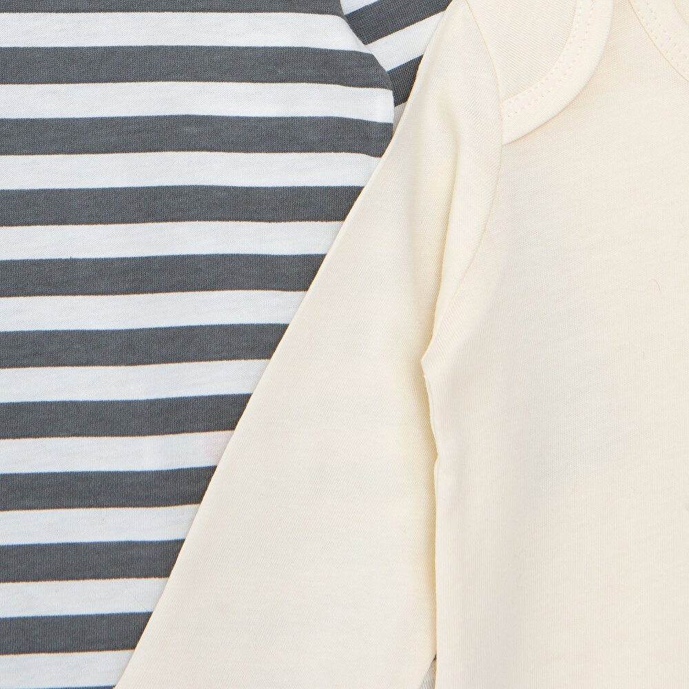 Erkek Bebek 3lü Atlet Body Süprem Bisiklet Yaka Uzun Kol