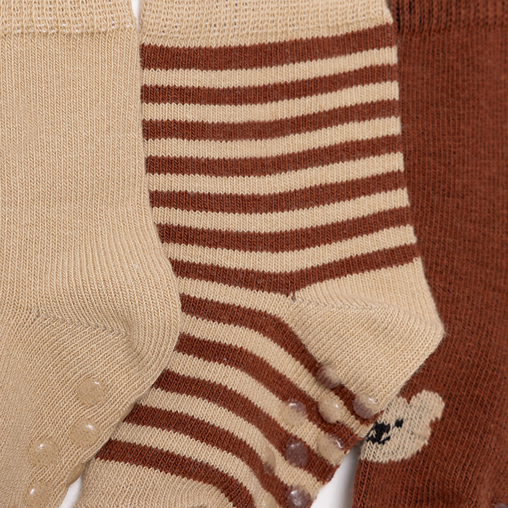 Erkek Bebek 3lü Kaydırmaz Çorap