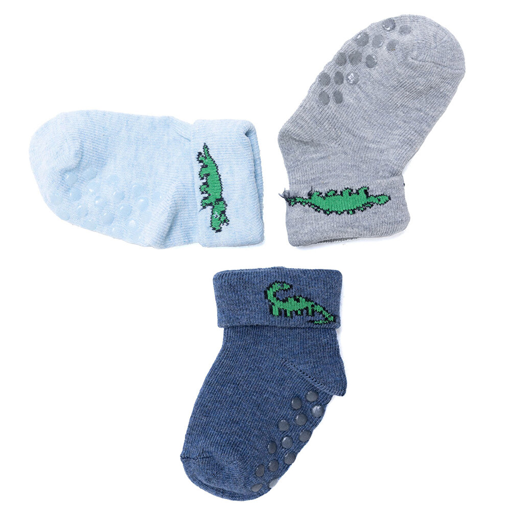 Erkek Bebek 3lü Kıvrık Çorap