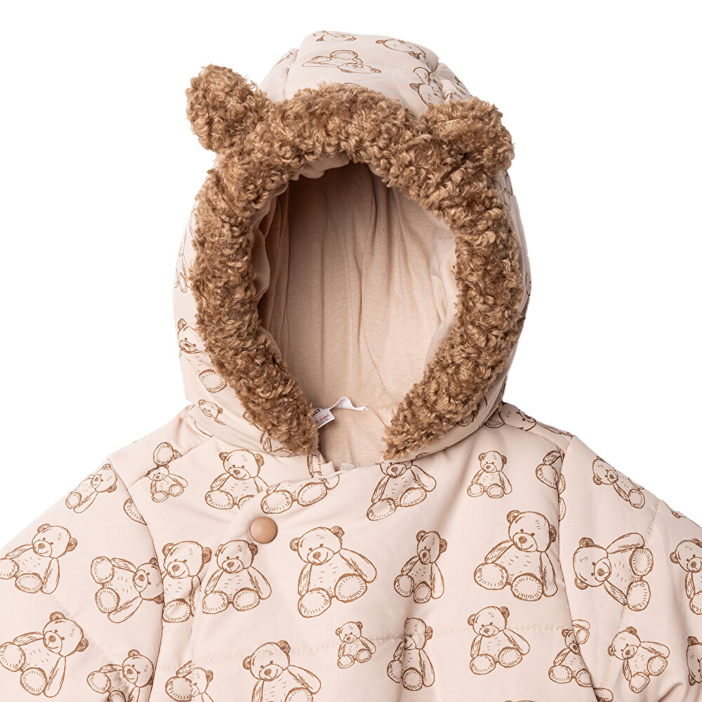 Erkek Bebek Astronot Tulum Fermuarlı Polyester Uzun Kol Patikli Paça