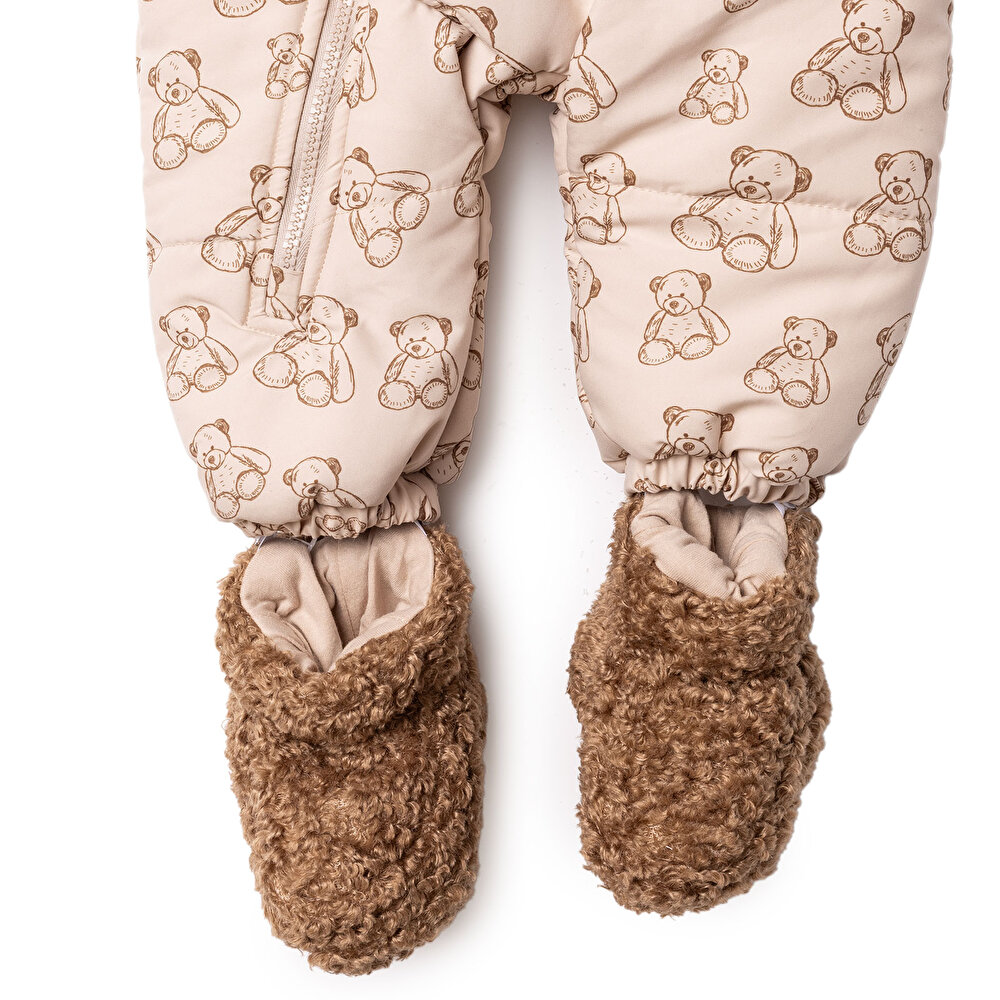 Erkek Bebek Astronot Tulum Fermuarlı Polyester Uzun Kol Patikli Paça