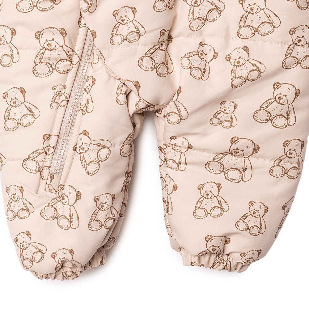 Erkek Bebek Astronot Tulum Fermuarlı Polyester Uzun Kol Patikli Paça