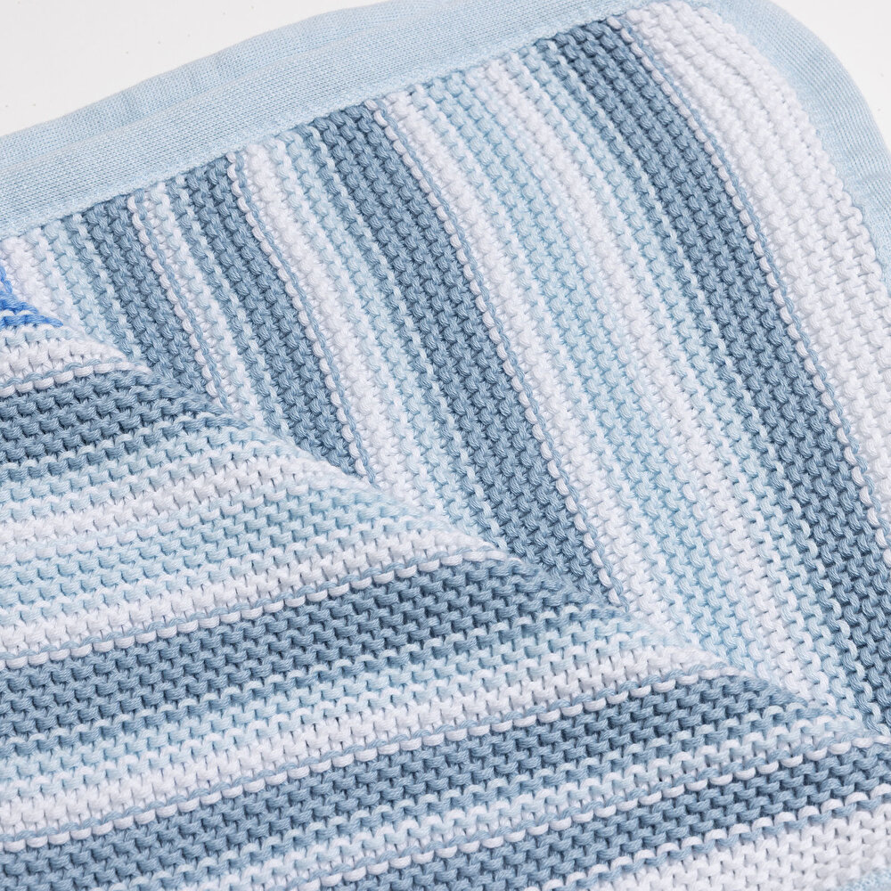 Erkek Bebek Battaniye Triko 90 x 100cm