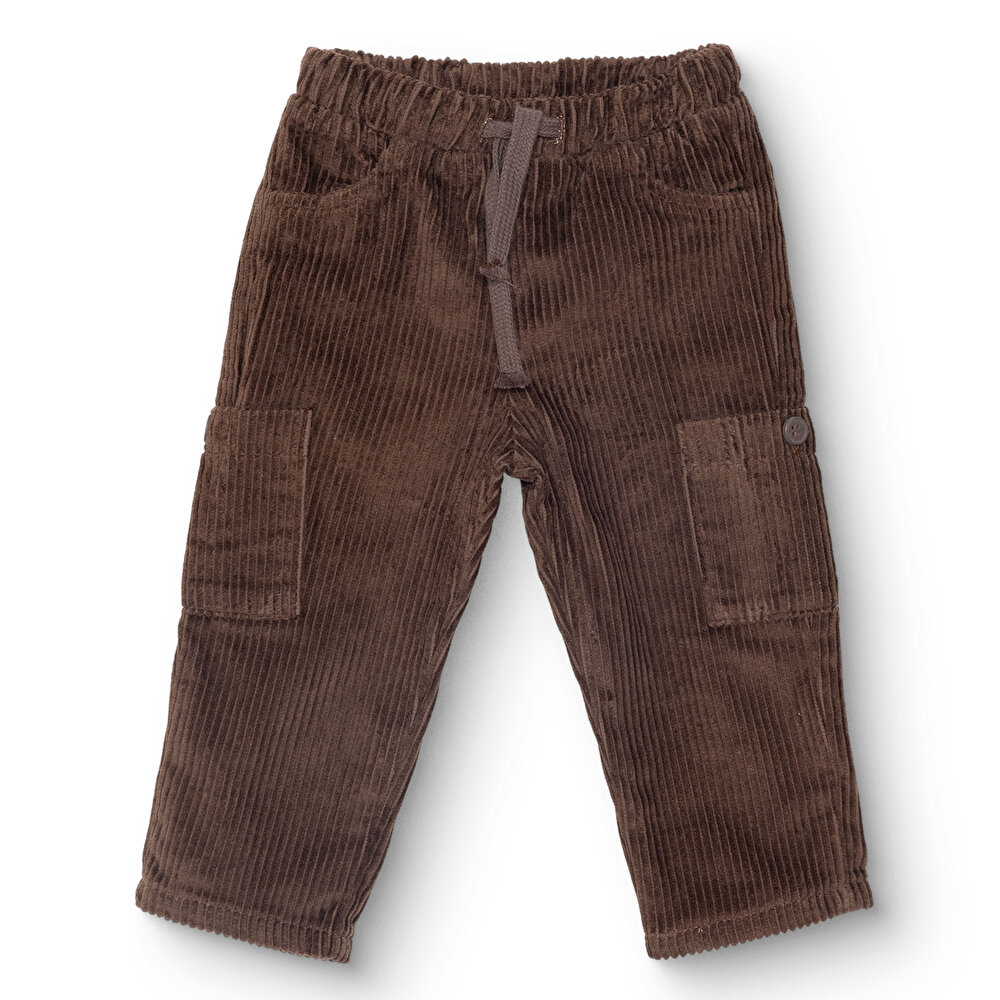 Erkek Bebek Camp Life Eşofman Alt Fitilli Kadife Dokuma Lastikli Paça