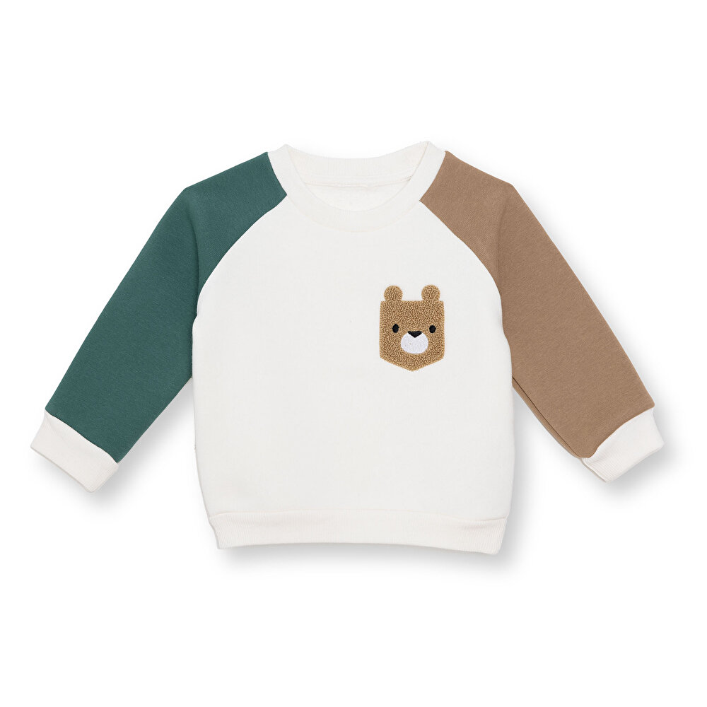 Erkek Bebek Camp Life Sweatshirt Şardonlu Bisiklet Yaka Uzun Kol