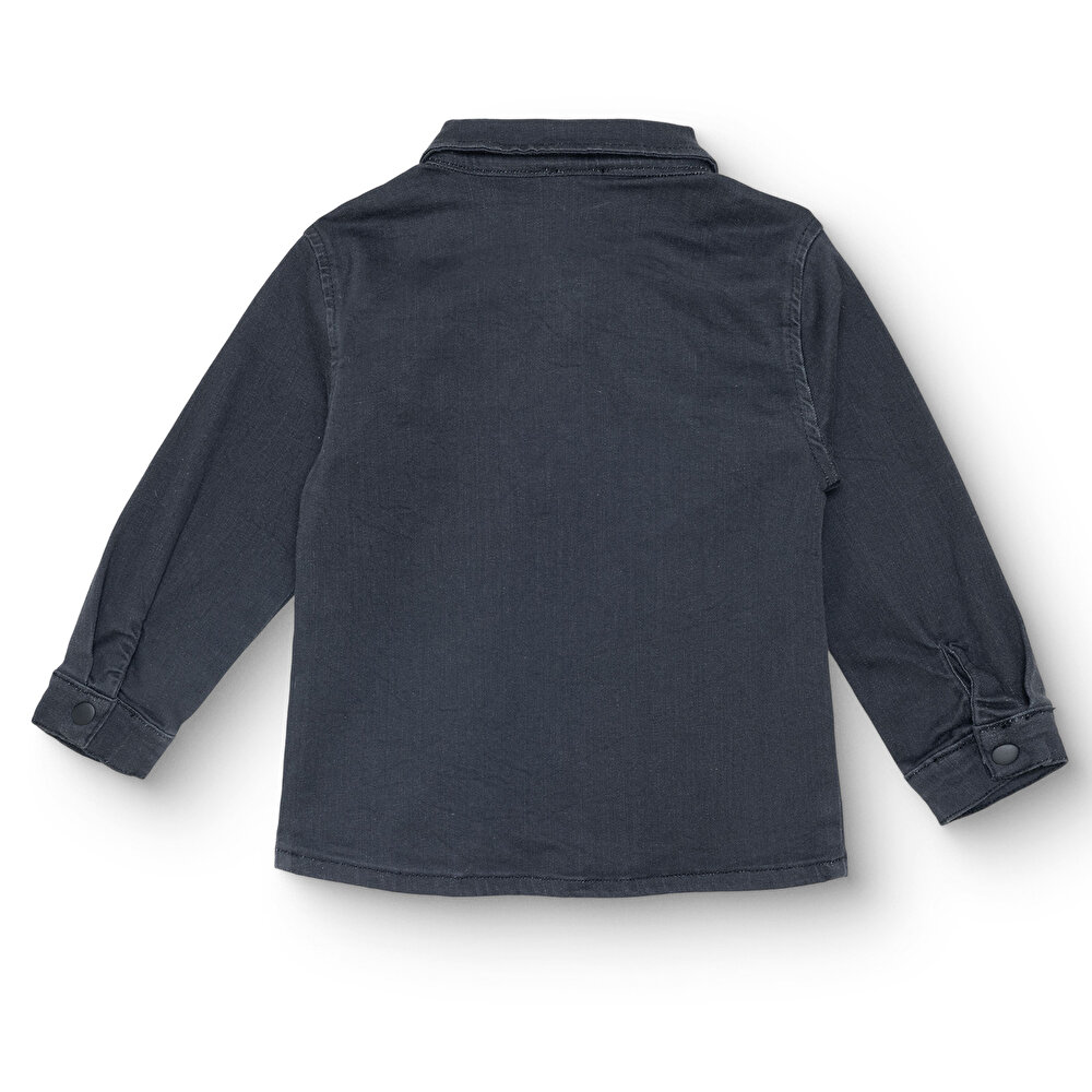 Erkek Bebek Cool Boy Gömlek Denim Modelli Yaka Uzun Kol