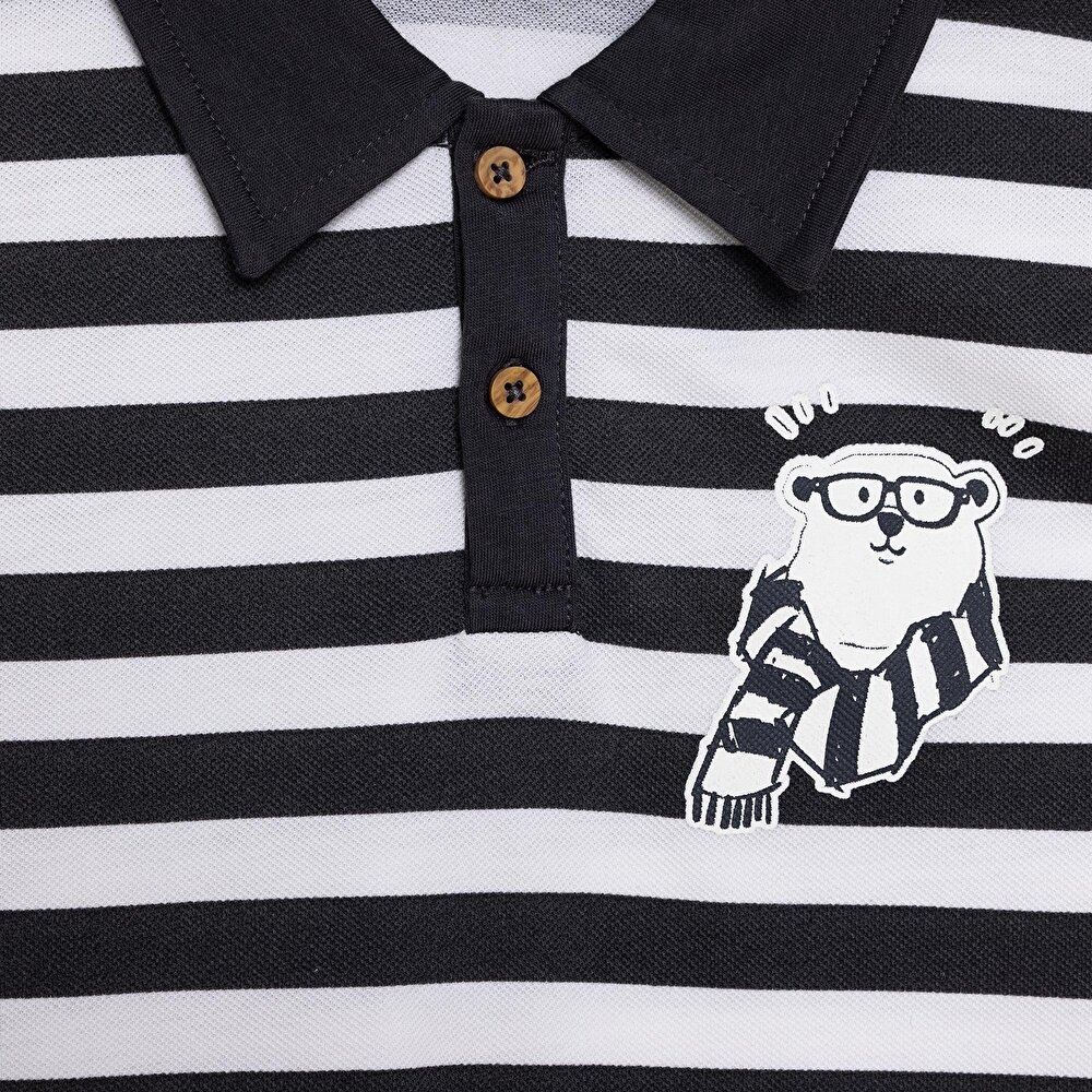 Erkek Bebek Cool Boy Uzun Kol Tshirt Pike Gömlek Yaka