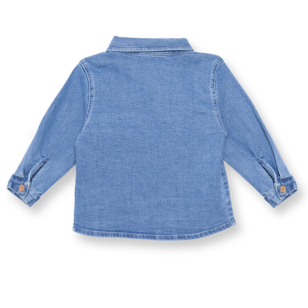 Erkek Bebek Cool Dino Gömlek Modelli Yaka Uzun Kol