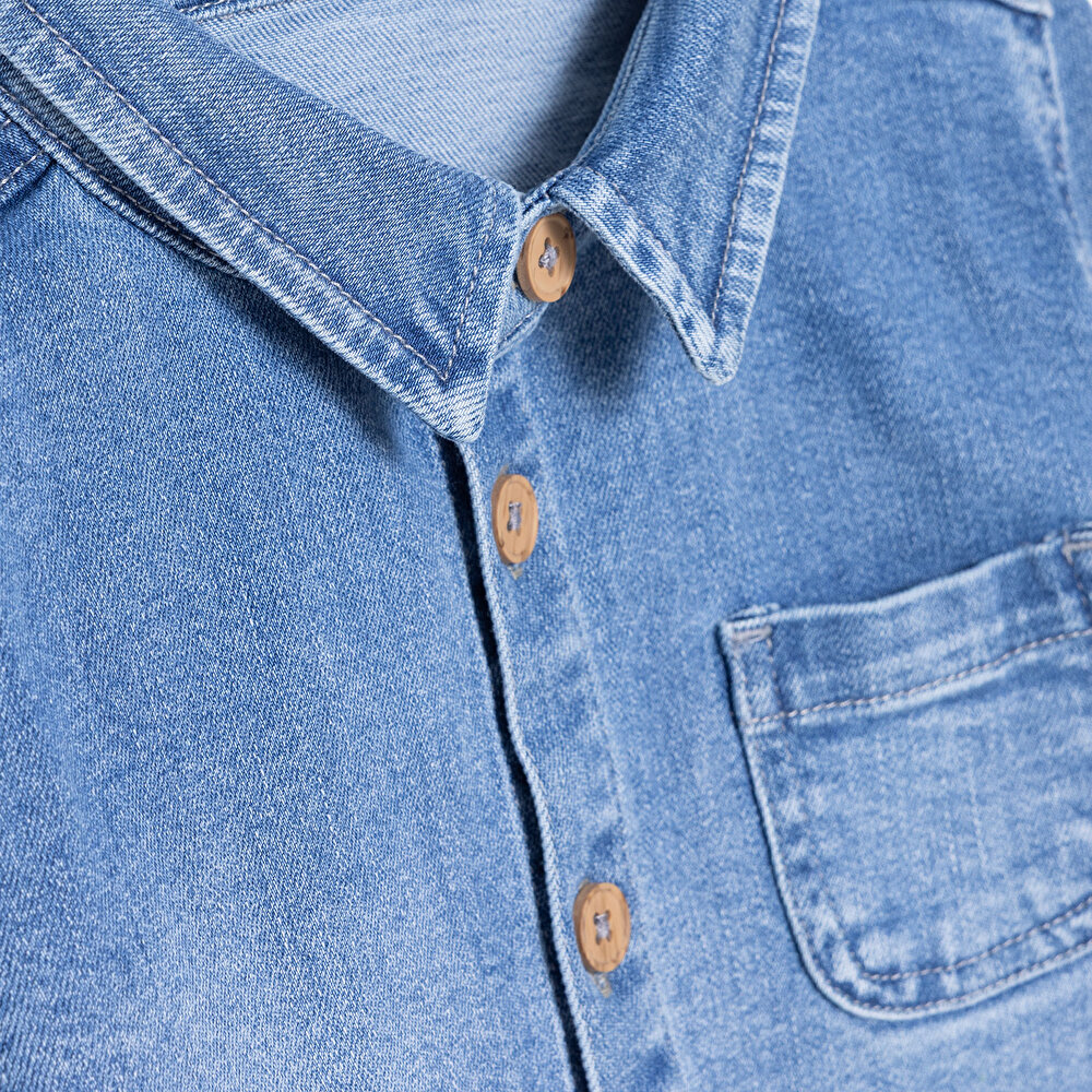 Erkek Bebek Cool Dino Gömlek Modelli Yaka Uzun Kol