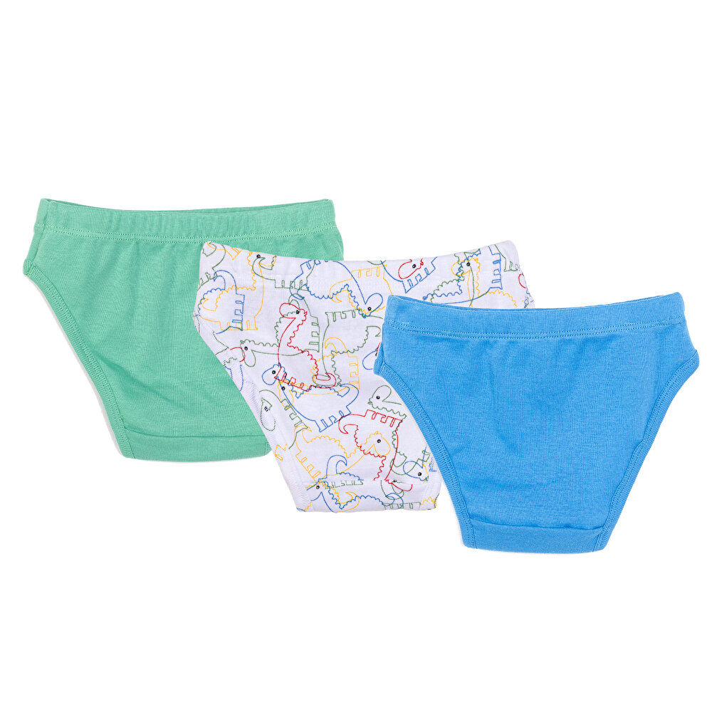 Erkek Bebek Dinazor Desen 3lü Slip Külot Erkek Bebek