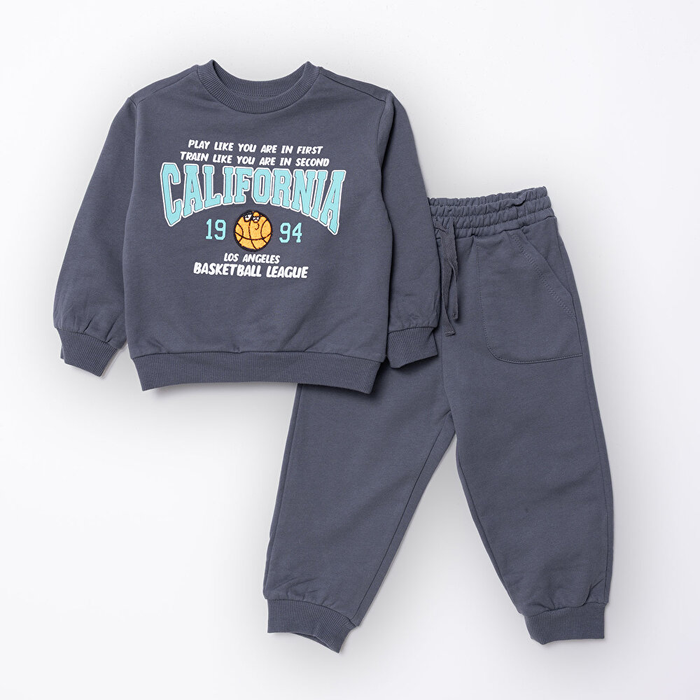 Erkek Bebek Eşofman Takım Bisiklet Yaka Uzun Kol