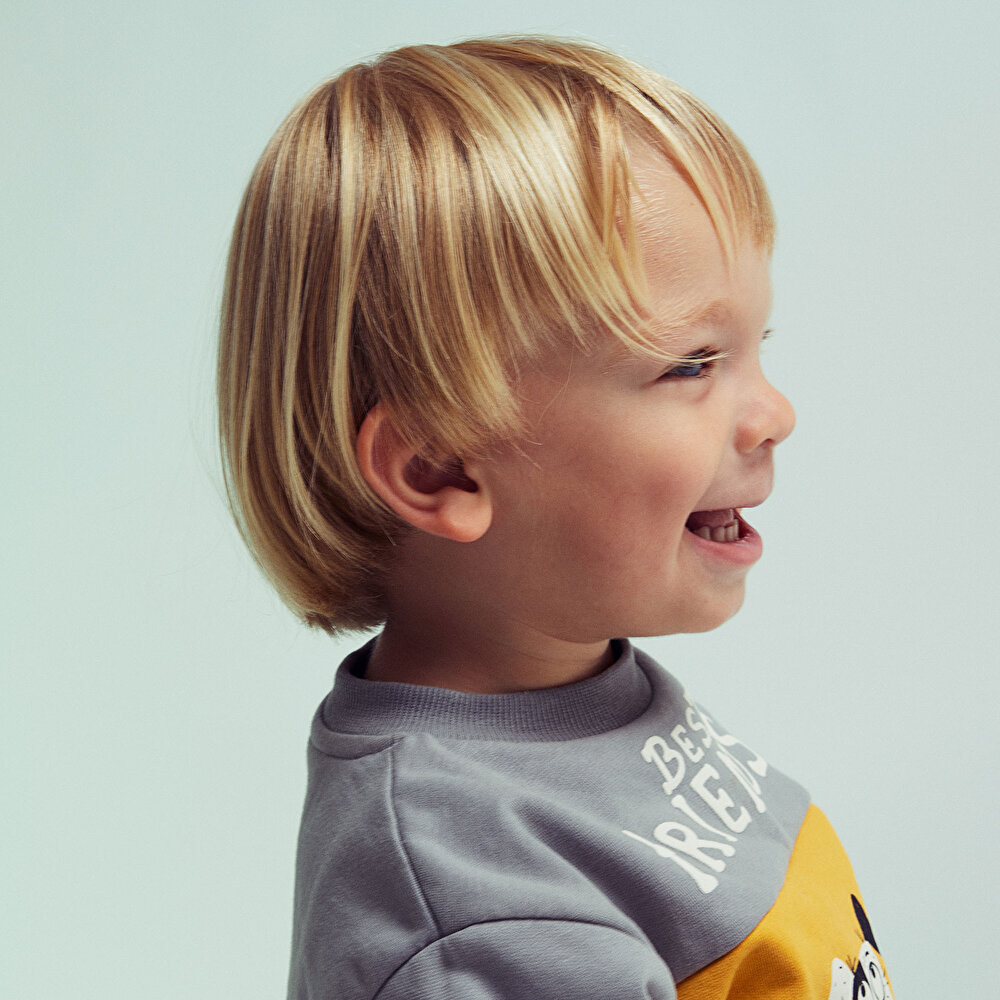 Erkek Bebek Eşofman Takım Bisiklet Yaka Uzun Kol