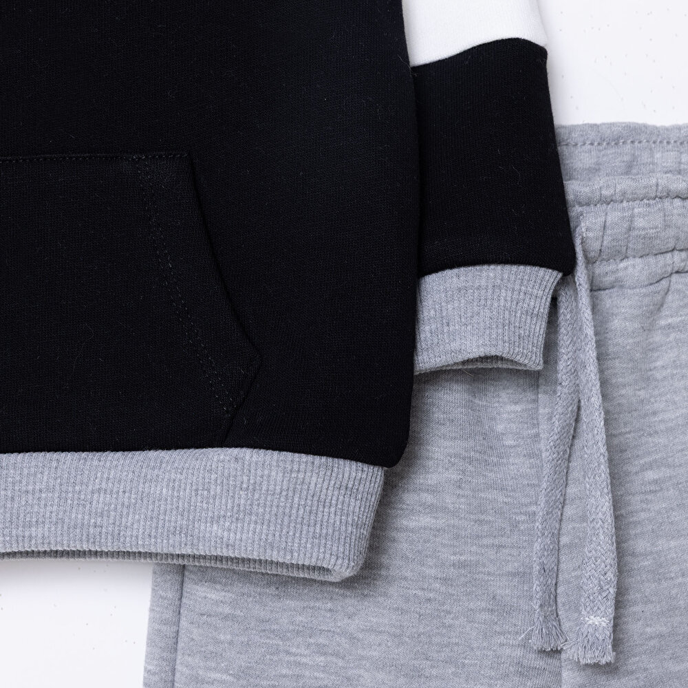 Erkek Bebek Eşofman Takımı Fermuarlı Bisiklet Yaka Uzun Kol Ribanalı Paça